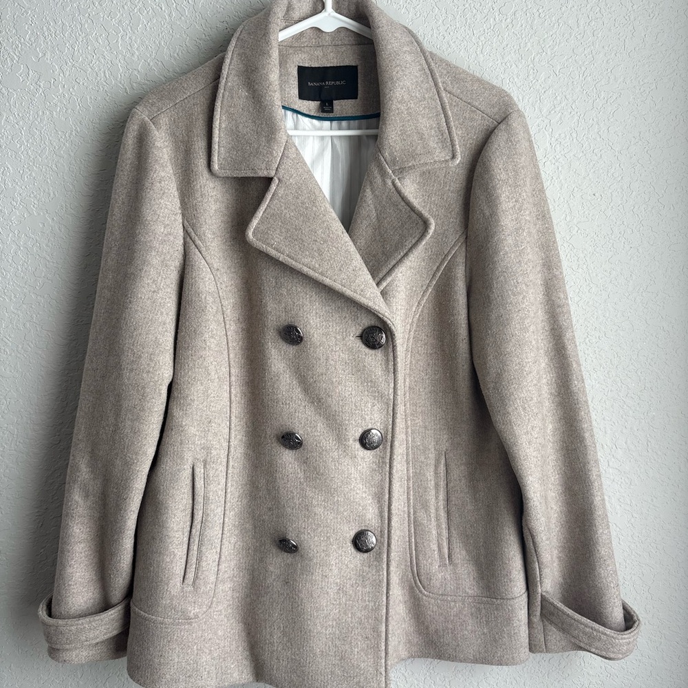 Banana Republicdouble-breasted wool-blend pea coat